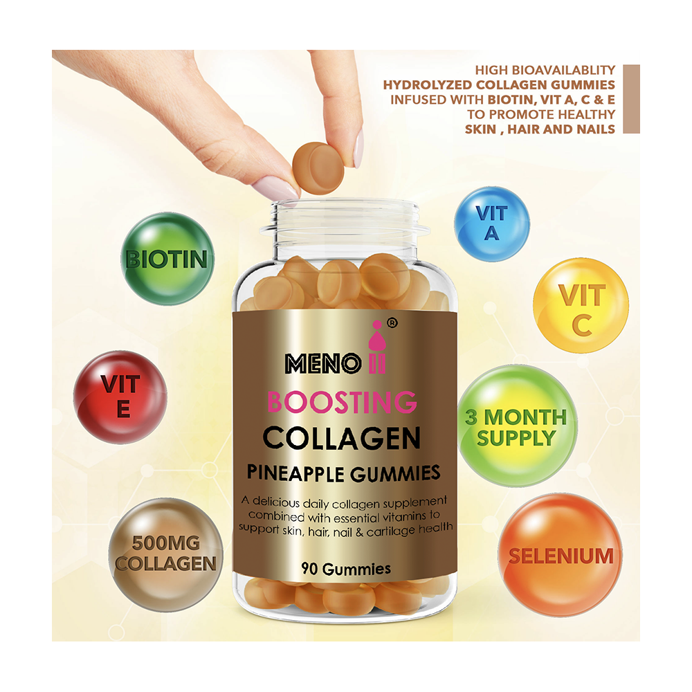 Meno® Boosting Collagen Natural Pineapple 90 Gummies - upto 3 month supply