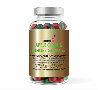 ★ NEW ★ - Meno® Apple Cider Vinegar & Ginger Gummies - 60 Natural Apple Flavour Gummies