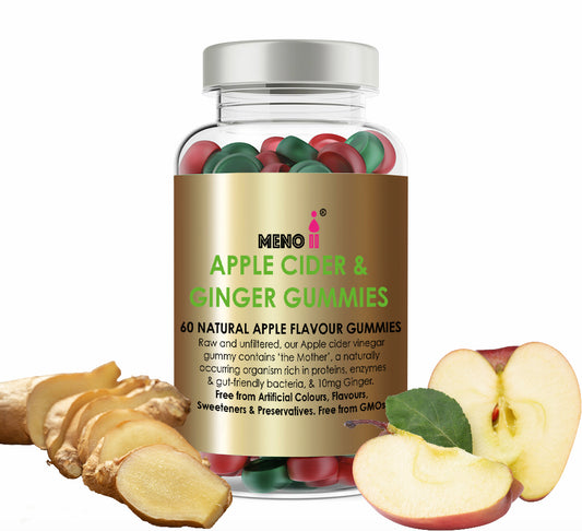 ★ NEW ★ - Meno® Apple Cider Vinegar & Ginger Gummies - 60 Natural Apple Flavour Gummies