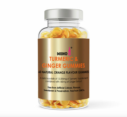 ★ NEW ★ - Meno® Turmeric and Ginger Gummies - 60 Natural Orange Flavour Gummies